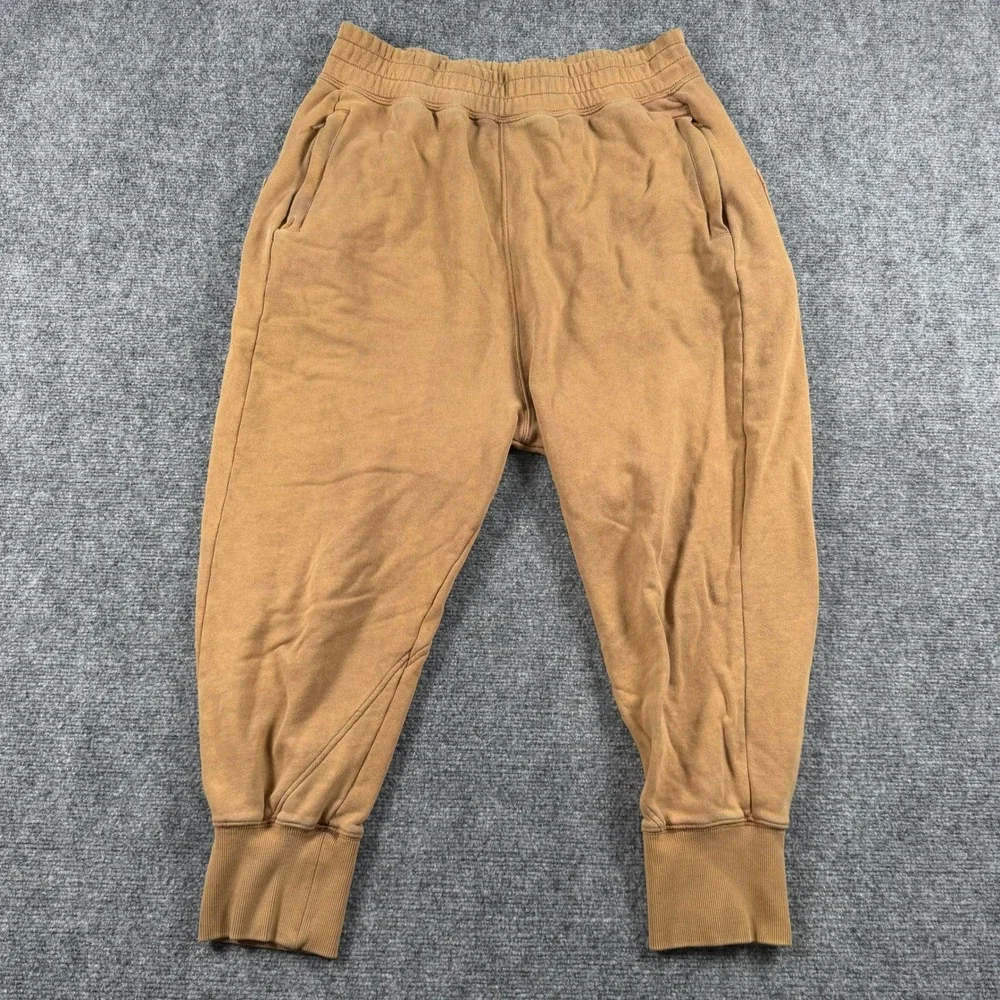 FP Movement Joggers Womens L Tan Drop Crotch French Terry Sweatpants Harem Yoga